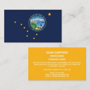 Carte De Visite Drapeau et phoque de l'Alaska