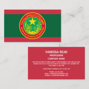 Carte De Visite Drapeau et sceau mauritaniens, Drapeau mauritanien