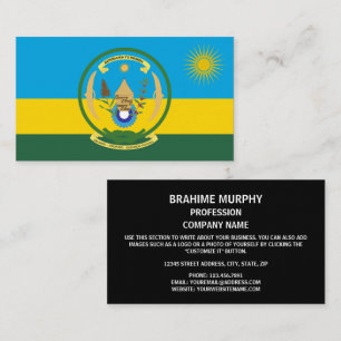Carte De Visite Drapeau et sceau rwandais, Drapeau du Rwanda
