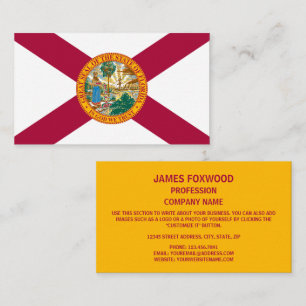 Carte De Visite Drapeau floridien, Drapeau de Floride