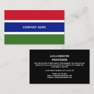 Carte De Visite Drapeau gambien, Drapeau de la Gambie