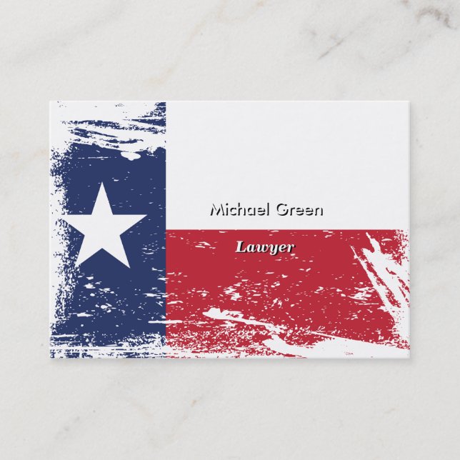 Carte De Visite Drapeau grunge du Texas (Devant)