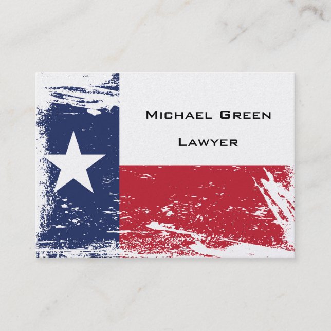 Carte De Visite Drapeau grunge du Texas (Devant)