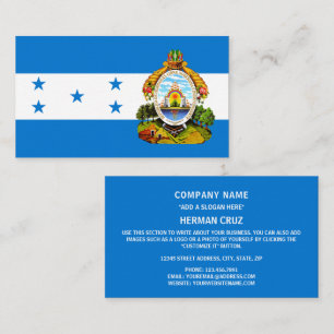 Carte De Visite Drapeau hondurien et armoiries du Honduras