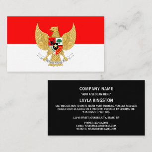 Carte De Visite Drapeau indonésien et Emblème national, Indonésie