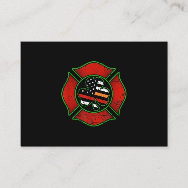 Carte De Visite Drapeau irlandais Jour de la Saint Patrick-pompier (Devant)