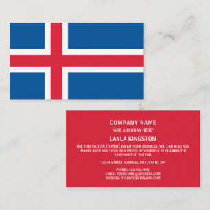 Carte De Visite Drapeau islandais, Drapeau islandais
