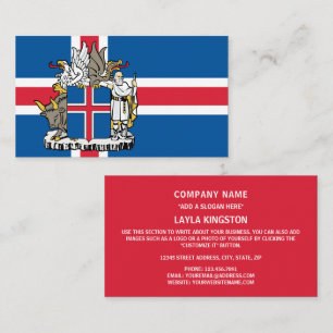 Carte De Visite Drapeau islandais et armoiries, Drapeau islandais