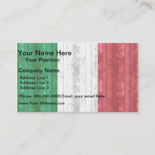 Carte De Visite Drapeau italien en bois