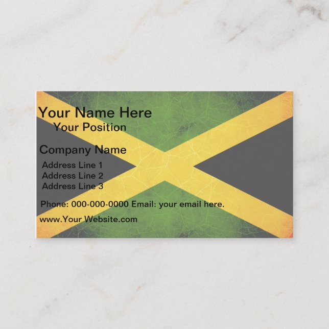 Carte De Visite Drapeau jamaïcain moderne Edgy (Devant)