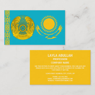 Carte De Visite Drapeau kazakh et Emblème national, Kazakhstan