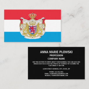 Carte De Visite Drapeau luxembourgeois et armoiries, Luxembourg