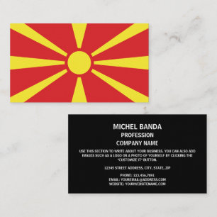 Carte De Visite Drapeau macédonien, Drapeau de Macédoine du Nord