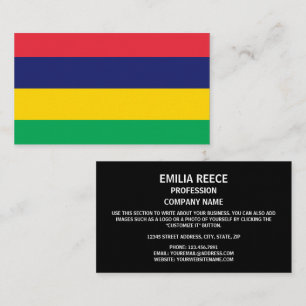 Carte De Visite Drapeau mauricien, Drapeau de Maurice