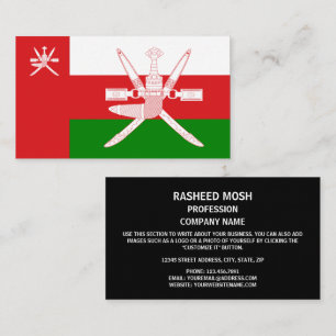 Carte De Visite Drapeau omanais et emblème national, Drapeau omana