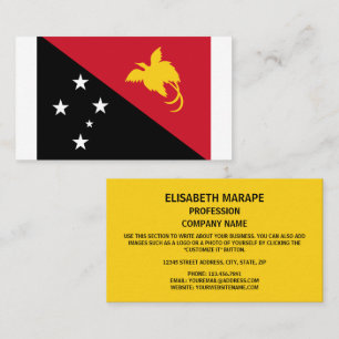 Carte De Visite Drapeau Papouasie-Nouvelle-Guinée, Drapeau Papouas
