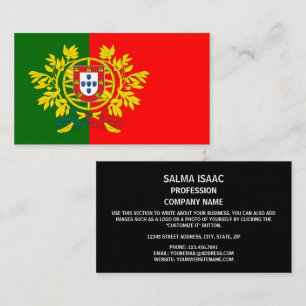 Carte De Visite Drapeau portugais et armoiries du Portugal