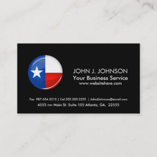 Carte De Visite Drapeau rond brillant du Texas
