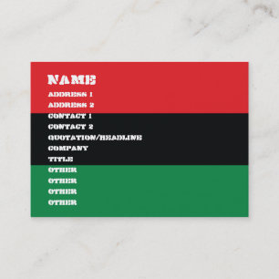 Carte De Visite Drapeau rouge, noir et vert