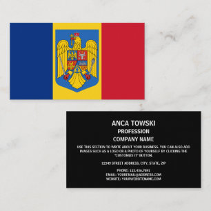 Carte De Visite Drapeau roumain et armoiries, Drapeau roumain de R