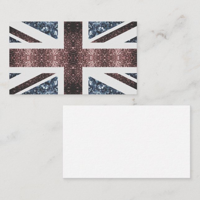 Carte De Visite Drapeau rustique UK rouge bleu étincelants parties (Devant / Derrière)