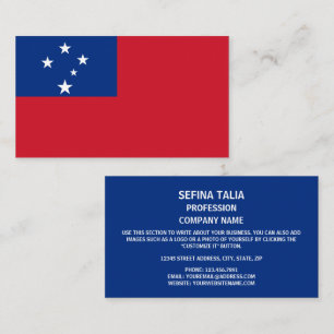 Carte De Visite Drapeau Samoa, Drapeau Samoa