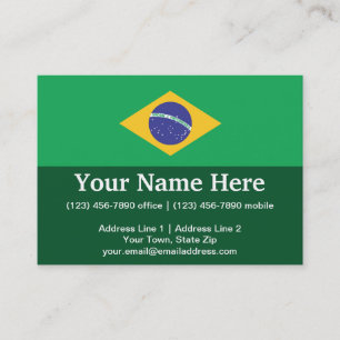Carte De Visite Drapeau simple du Brésil