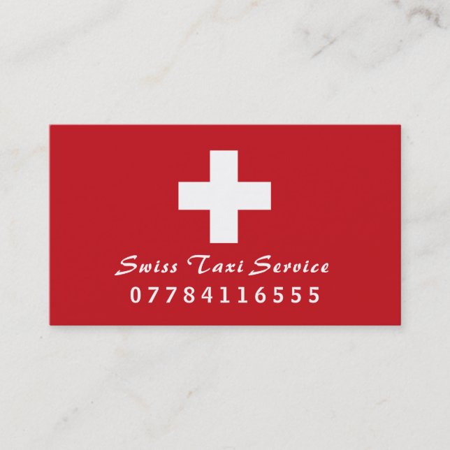 Carte De Visite Drapeau suisse de taxi (Devant)