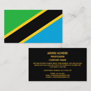 Carte De Visite Drapeau tanzanien, Drapeau de Tanzanie