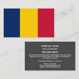 Carte De Visite Drapeau tchadien, Drapeau du Tchad