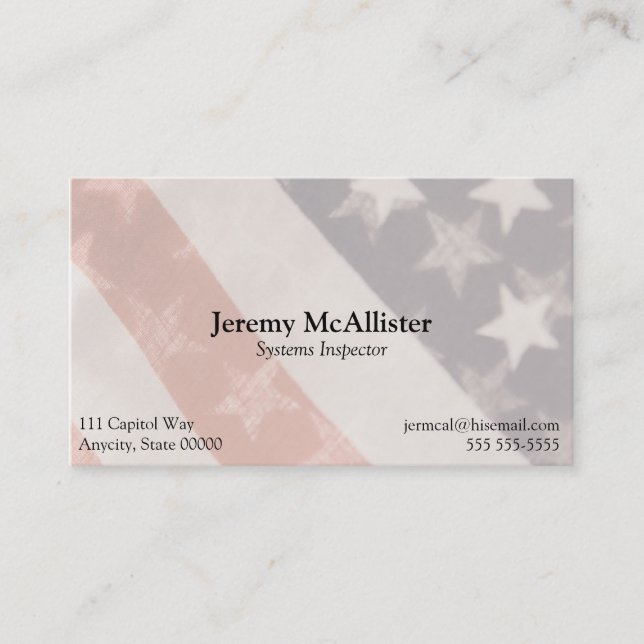 Carte De Visite Drapeaux américains transparents (Devant)