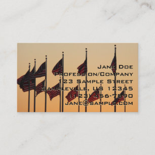 Carte De Visite Drapeaux au coucher du soleil American Patriotic U
