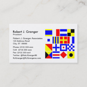 Carte De Visite Drapeaux de signalisation nautique colorés