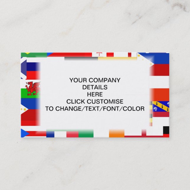Carte De Visite Drapeaux du collage du monde (Devant)