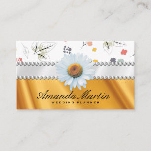 Carte De Visite Draperie d'or   Motif Fleur transparent