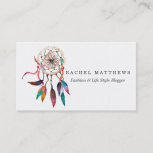 Carte De Visite Dreamcatcher de Bohème en peinture vibrante