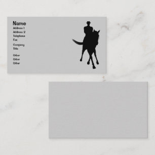 Carte De Visite Dressage Cheval Et Rider Silhouette