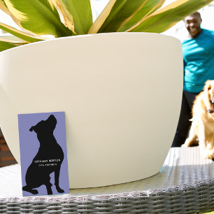 Carte De Visite Dresseur de chiens silhouette noire