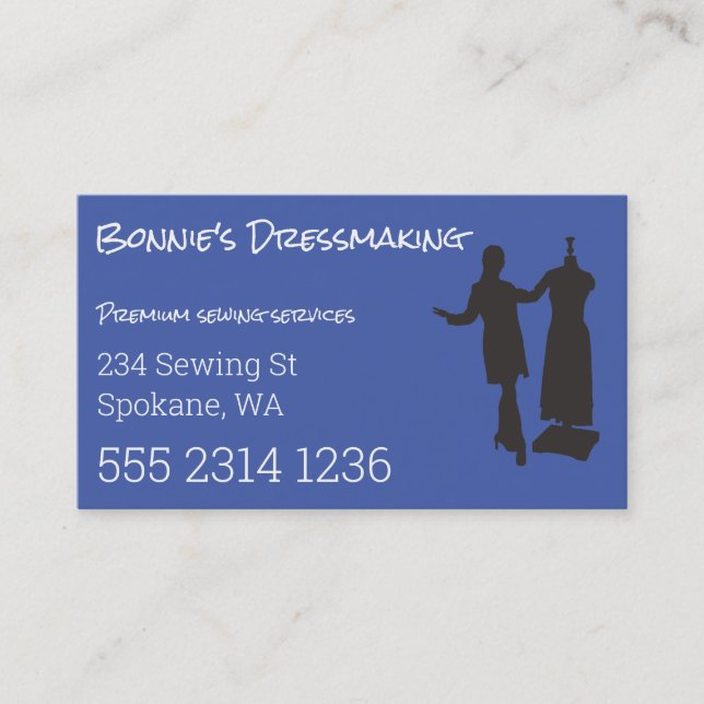 Carte De Visite Dressmaker Tailor Créer Votre Propre Bus Générique (Devant)