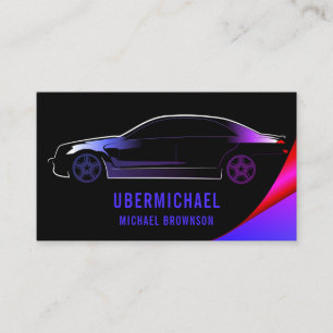 Carte De Visite Driver Metallic Car noir lux auto