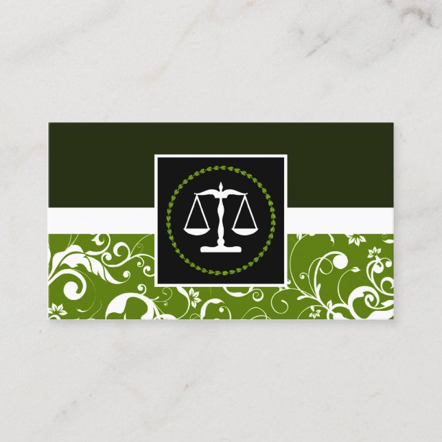 Carte De Visite droit professionnel : échelles de justice damassé (Devant)