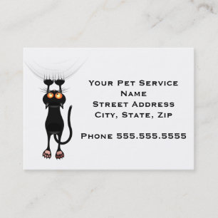 Carte De Visite Drôle Accrocher sur le chat