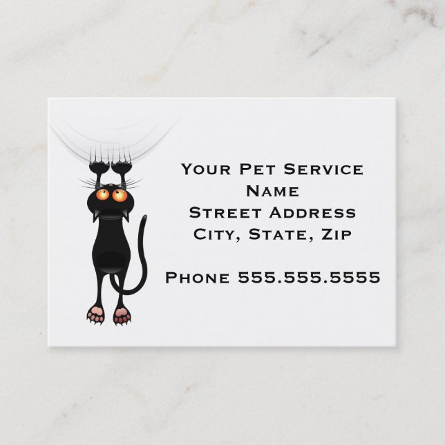Carte De Visite Drôle Accrocher sur le chat (Devant)