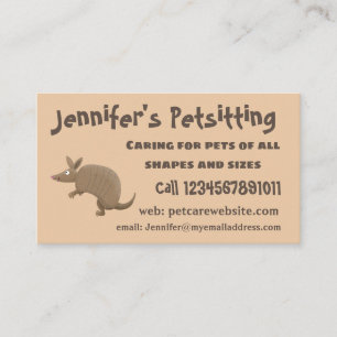 Carte De Visite Drôle armadillo joyeux dessin animé
