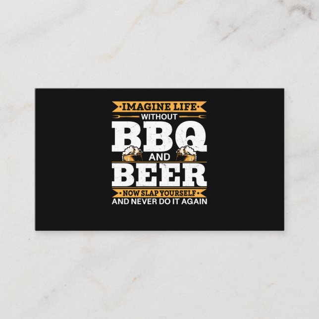 Carte De Visite Drôle Barbecue Viande Fumer Hommes barbecue Grilla (Devant)