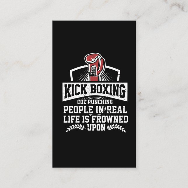 Carte De Visite Drôle cadeau Kickboxing pour Rude Martial Arts Box (Devant)