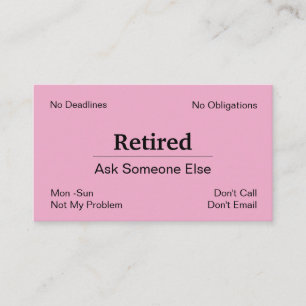 Carte De Visite Drôle De Retraite D'Entreprise