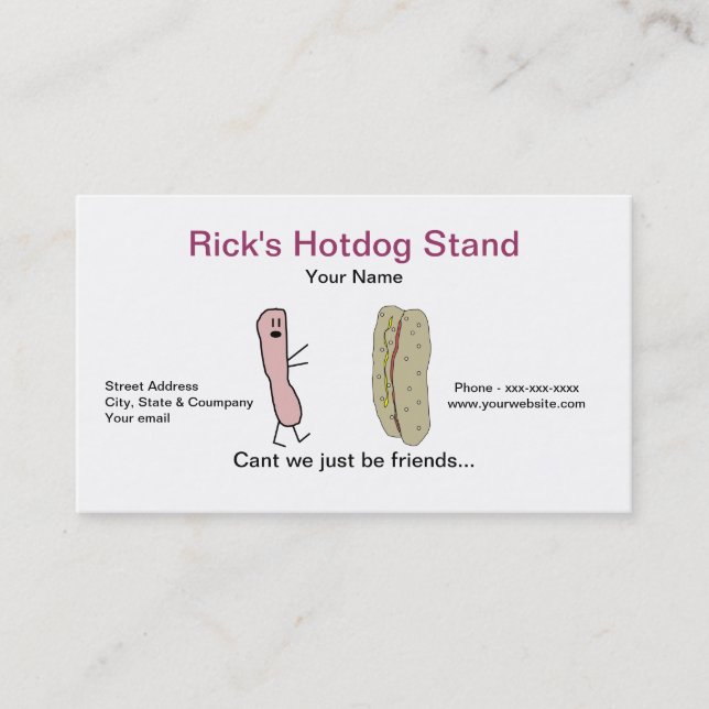 Carte de visite drôle de support de hot dog (Devant)