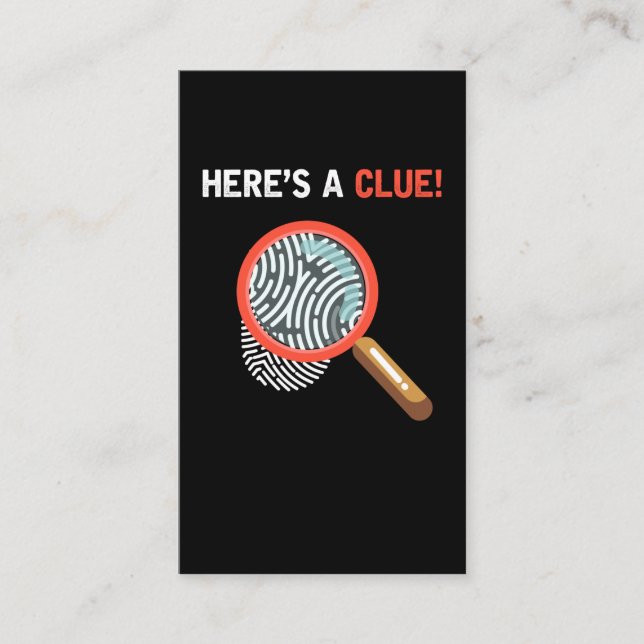 Carte De Visite Drôle Detective Crime Investigation Drama Book (Devant)