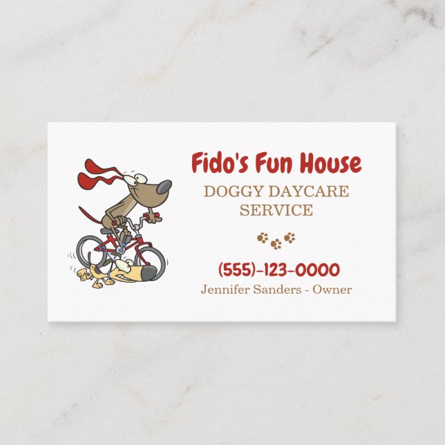 Carte De Visite Drôle Exercice Animaux de compagnie assis Doggy Se (Devant)